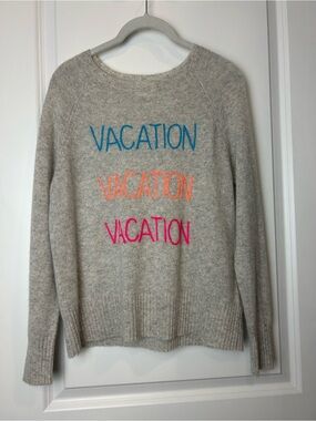 Golden sun Cashmere Sweater Pullover Vacation Gray Luxury Size XS-S Natural